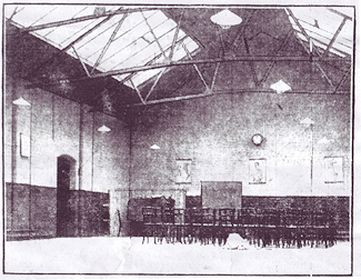 Photograph of interior of Belgrave Drill Hall reproduced from XX 18XX